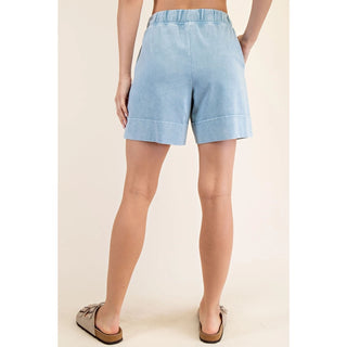 Rae Mode - Utility Blue Mineral Washed Pocket Short