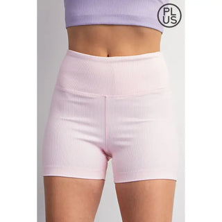 Rae Mode - Misty Pink Nylon Rib Biker Pant with Side Pockets
