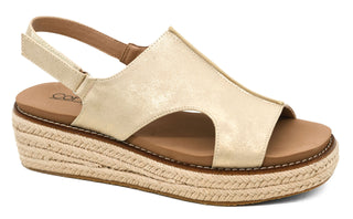 CORKYS READY OR NOT - GOLD METALLIC ESPADRILLE WEDGE