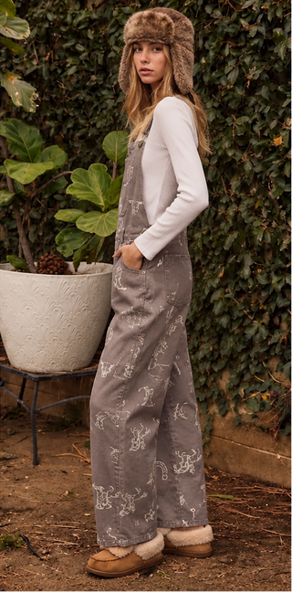 Oddi - Cowboy Motif Printed Overall