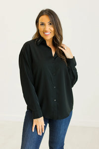 Grace + Emma Kathryn Classic Button-Up Black