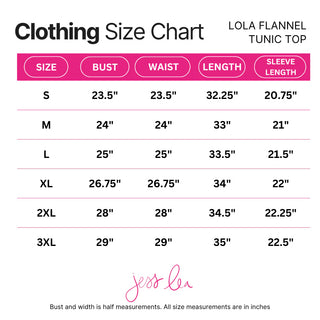 Jess Lea - Lola Flannel Tunic Top- Navy