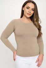Load image into Gallery viewer, Yelete - Seamless Round Neck Long Sleeve Top – Fitted Layering Essential

