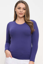 Load image into Gallery viewer, Yelete - Seamless Round Neck Long Sleeve Top – Fitted Layering Essential
