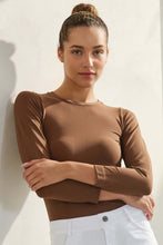 Load image into Gallery viewer, Yelete - Seamless Round Neck Long Sleeve Top – Fitted Layering Essential
