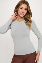 Load image into Gallery viewer, Yelete - Seamless Round Neck Long Sleeve Top – Fitted Layering Essential
