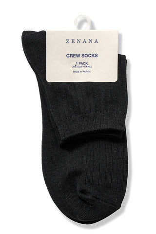 Zenana - Cotton Crew Sock - Black
