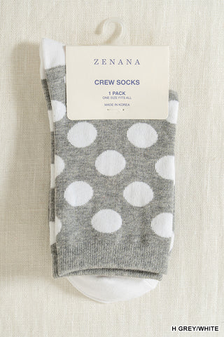 Zenana - Polka dot socks - H Grey/White