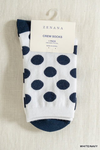 Zenana - Polka dot socks - White/Navy