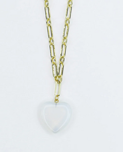 Treasure Jewels Iridescent Heart Stone Necklace