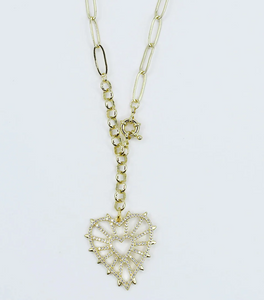 Treasure Jewels Lace Heart Necklace