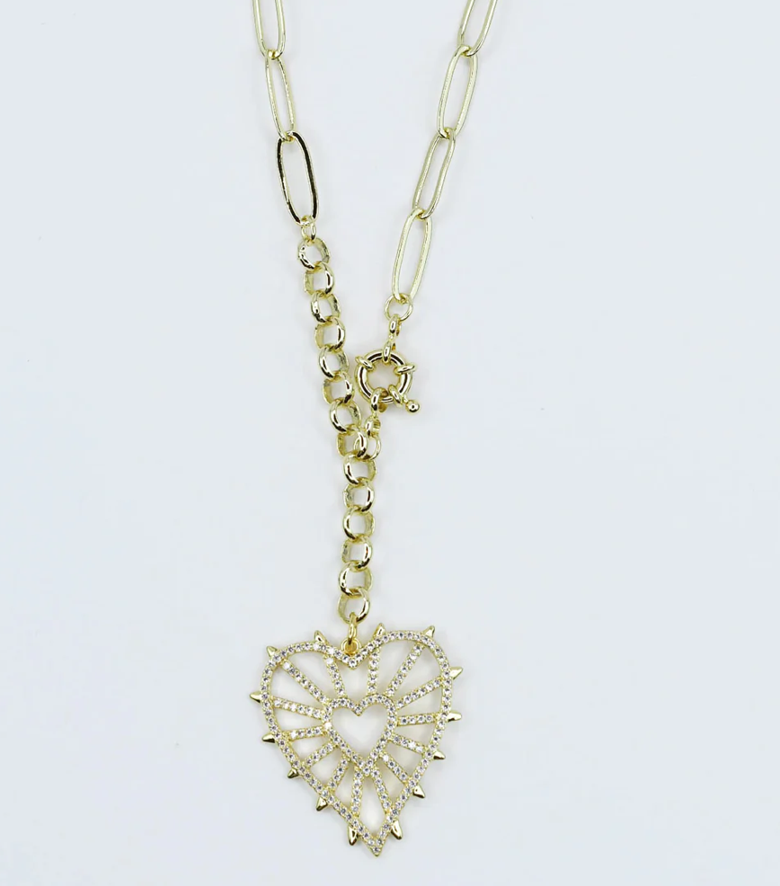 Treasure Jewels Lace Heart Necklace