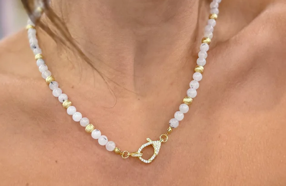Treasure Jewels Just The Girl Gemstone Beaded Necklace With Lobster Claw