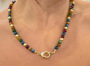 Treasure Jewels Just The Girl Gemstone Beaded Necklace With Lobster Claw