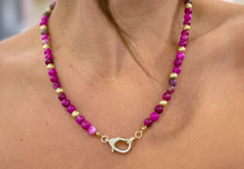 Load image into Gallery viewer, Treasure Jewels Just The Girl Gemstone Beaded Necklace With Lobster Claw
