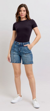 Load image into Gallery viewer, Judy Blue High Waist Utility Mid Length Shorts

