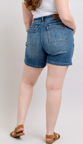 Judy Blue High Waist Utility Mid Length Shorts