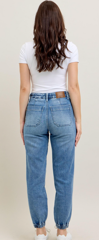 Judy Blue High Waist Denim Jogger- Medium Wash