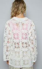 Load image into Gallery viewer, Array POL Button Down Top- Crochet in Off White
