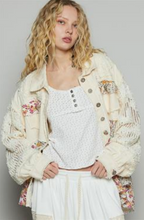 Load image into Gallery viewer, Array POL A-Line Jacket in Twill and Crochet Lace Mix- Cream
