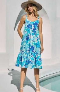 Array Oddi Floral Printed Tiered Midi Dress