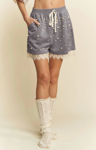 Davi & Dani Pearl Shorts - Grey- DEP42436