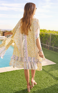 Davi & Dani Floral Cardigan -Taupe-  DJ10588