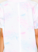 Load image into Gallery viewer, Short Sleeve V-Neck Paint Splatter Top
