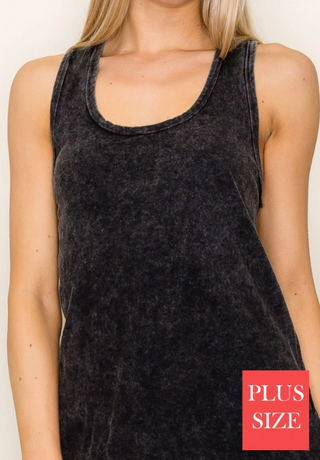 White Birch Twist Back Knit Tank, Square Neck
