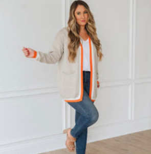 MoonRyder VARSITY ACCENT STRIPE CARDIGAN