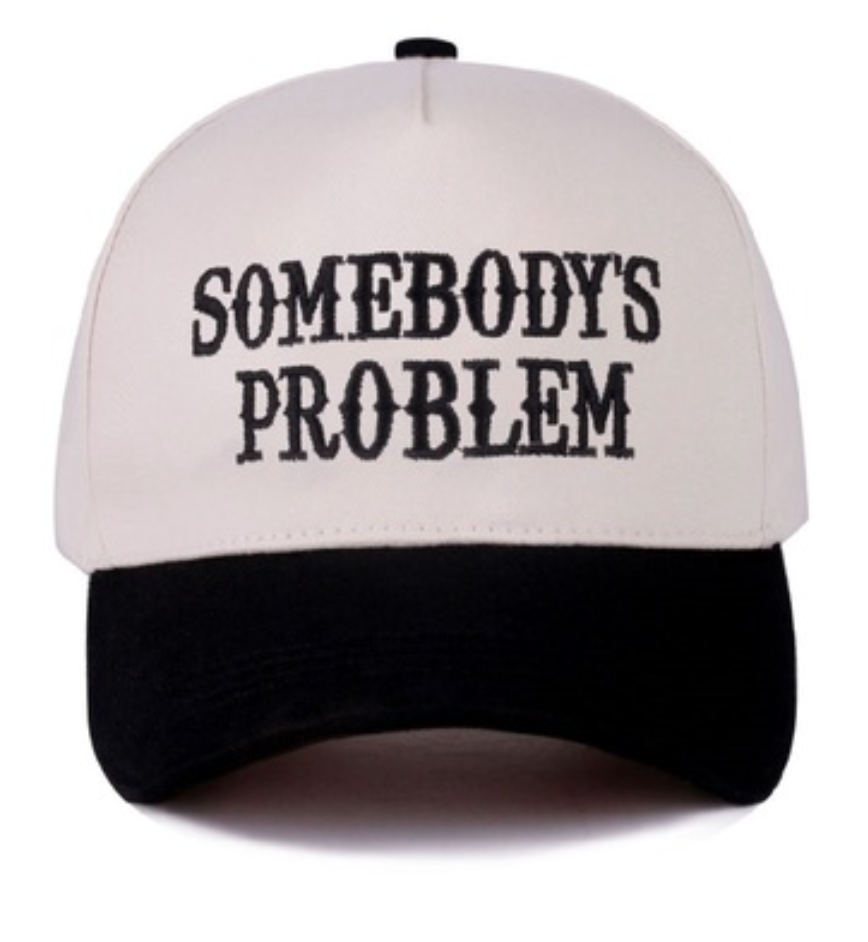 SOMEBODY'S PROBLEM TWO-TONE CANVAS COTTON CAP