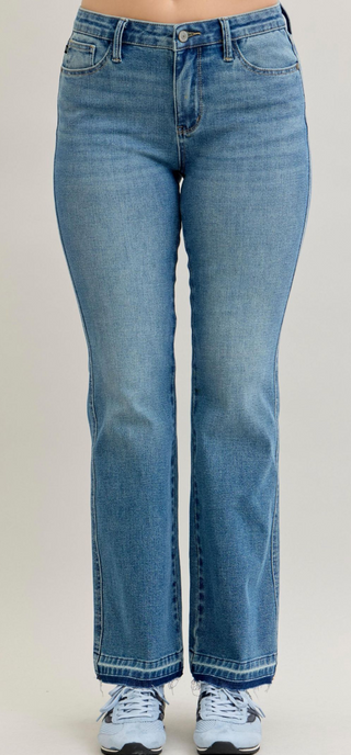 Judy Blue Mid Rise Slim Bootcut Tummy Control Jeans – Medium Wash | Flattering Denim