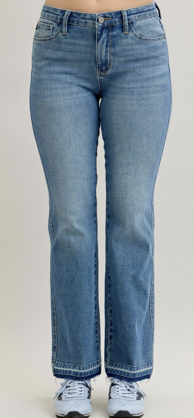Judy Blue Mid Rise Slim Bootcut Tummy Control Release Hem
