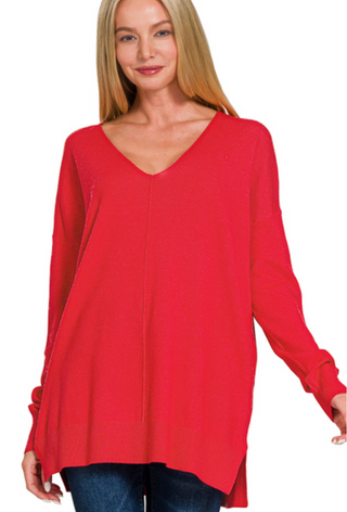 Zenana Cashmere Feel V-neck Sweater