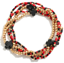 Load image into Gallery viewer, Set Of Five Game Day Beaded Stretch Bracelets
