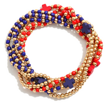 Load image into Gallery viewer, Set Of Six Beaded Stretch Bracelets
