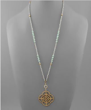 Filigree Clover Bead Necklace