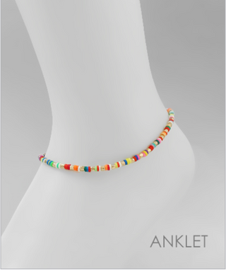 Rubber & Metal Bead Anklet