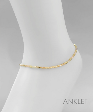 Glass & Metal Bead Anklet