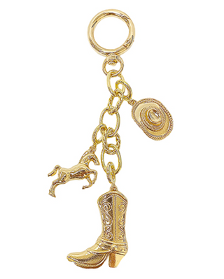 Western Multi Bag Charm- Gold