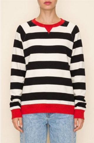 The Greii - Long Sleeve Sweater - Black / Red