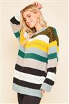 Sew In Love Striped Multi-Color Sweater