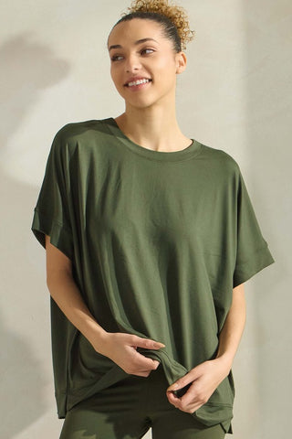 Yelete UltraCozy Peach Skin Crew Top