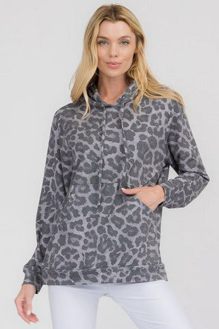 Yelete Vintage Cheetah Print Hoodie