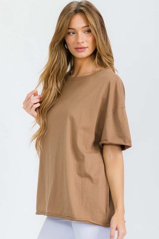 YELETE OVERSIZE ROUND NECK COTTON SOFT T-SHIRT