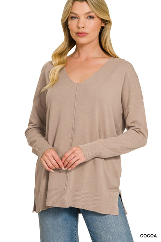 Zenana Cashmere Feel V-neck Sweater