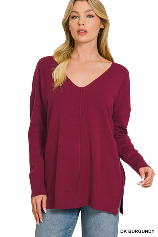 Zenana Cashmere Feel V-neck Sweater