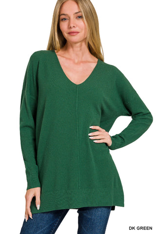 Zenana Cashmere Feel V-neck Sweater