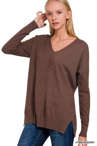 Zenana Cashmere Feel V-neck Sweater