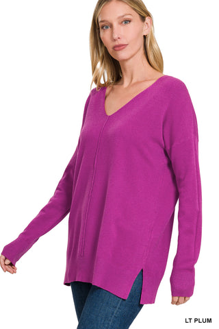 Zenana Cashmere Feel V-neck Sweater